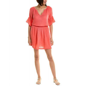 Michael Stars Coral Cotton Gauze Katelyn Smocked Peasant Dress S NEW